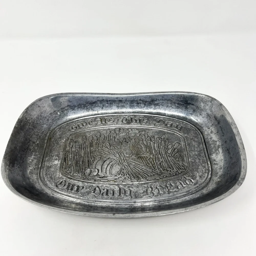 Vintage Pewter Bread Tray 
